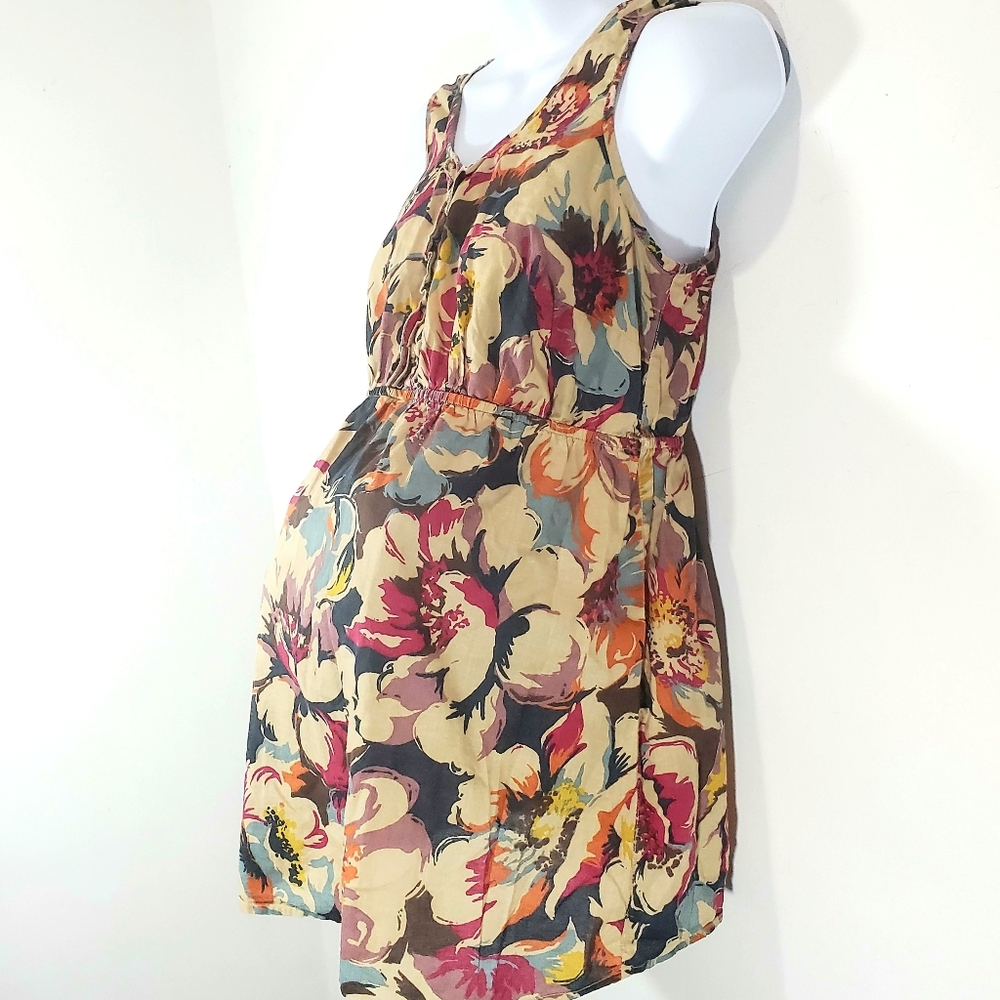 Two Hearts Maternity Scoop Neck Baby Doll Sleeveless Blouse Tank Top Size S EUC